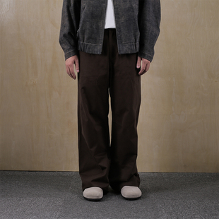 男女 简约百搭纯棉磨毛直筒宽松裤 AWT24AW 不规则剪裁设计
