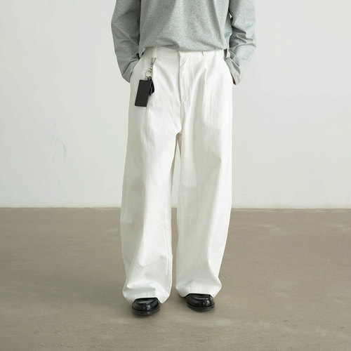 弧形分割设计廓形长裤