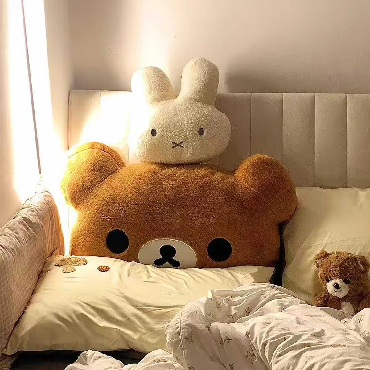 轻松熊床头靠枕护腰软包靠垫玩偶