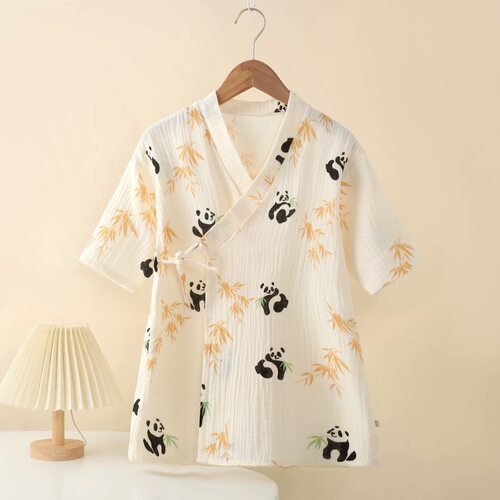 儿童纯棉浴袍轻薄家居服薄款夏季