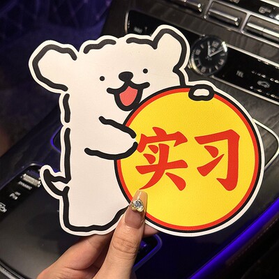 实习车贴划痕遮挡新手女司机磁吸汽车贴纸创意个性电动车反光贴纸