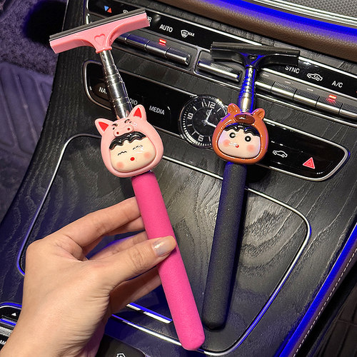 蜡笔小新多功能汽车后视镜伸缩雨刮器刮雪器车窗玻璃防雾去污清洁