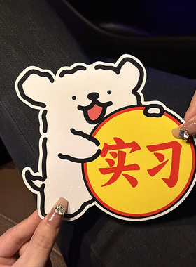 实习车贴搞笑汽车贴纸划痕遮挡新手上路女司机反光车贴电动车装饰