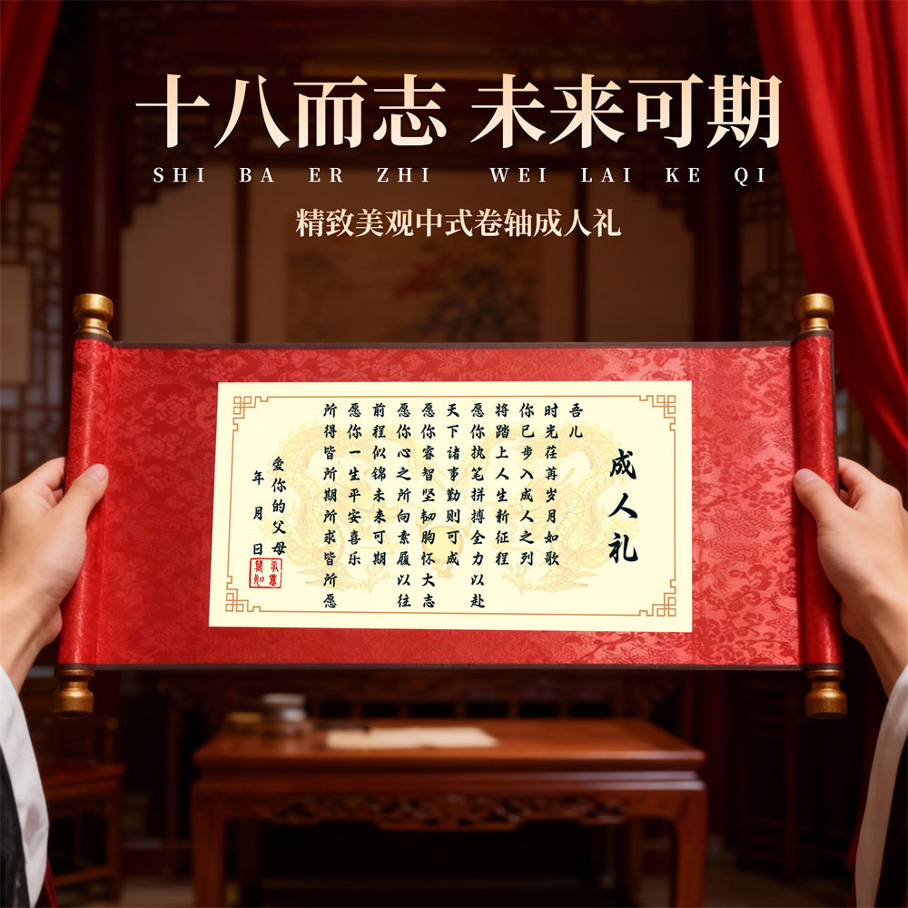 成人礼物18岁男生女生女孩仪式感高级实用成年礼物签字卷轴礼盒