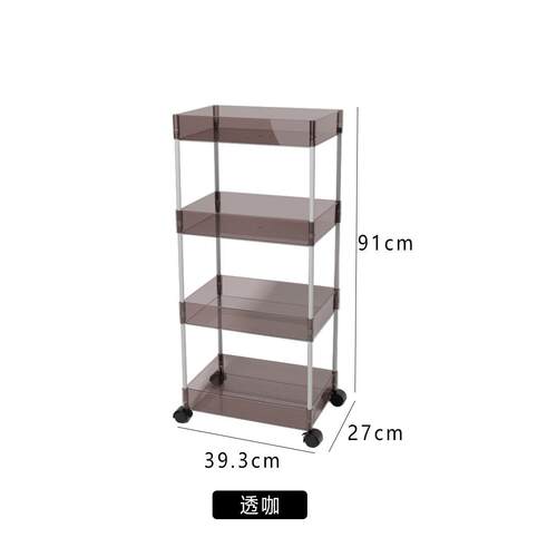 溢溢购可透明厨房分置物架小推车层储物移架卫生YH-32151间浴室落