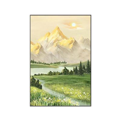 日照金山落装饰厅画客地画山水风景高挂画沙BOC发背景墙级感玄关