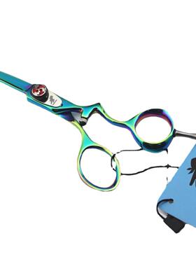 HC0-神者5.5寸个性绿色美发剪刀理发1剪平行剪送包