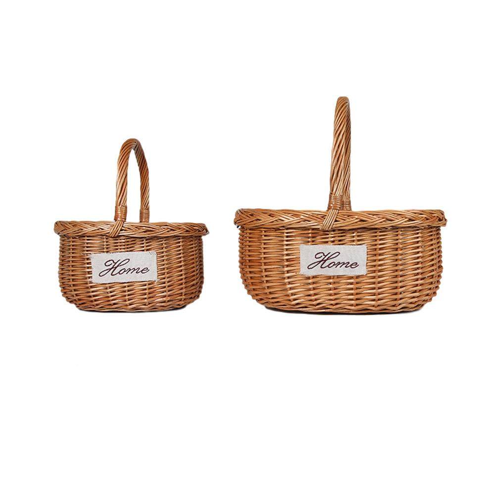 野餐手提纳篮椭圆礼品手工编收织筐春篮游藤编收藤纳野餐篮篮编花,收纳整理,脏衣篮,淘宝优惠券,粉丝福利购,淘宝优惠卷