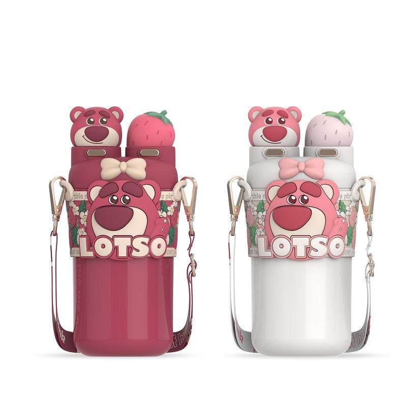 女生草莓大熊水杯食品级饮316保温杯女便携高颜孩值水壶双杯容量,餐饮具,保冷/保温杯,淘宝优惠券,粉丝福利购,淘宝优惠卷