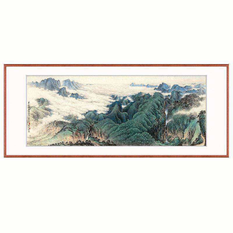 公室会议室大幅山水挂画岭南画派名家字画关山月国画摇篮井冈山