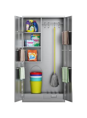 不33251锈钢清洁柜扫学工校卫生保洁柜教室阳台拖柜把把具储物柜