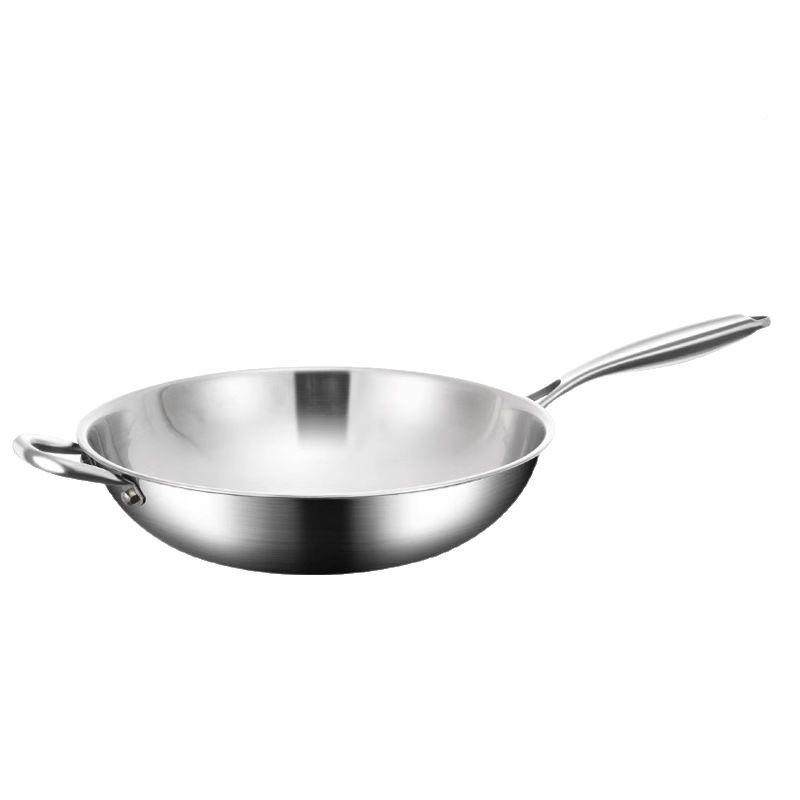 316不锈菜钢锅家用品级无涂层不粘食锅燃气电炒磁炉专用炒锅,厨房/烹饪用具,炒锅,淘宝优惠券,粉丝福利购,淘宝优惠卷