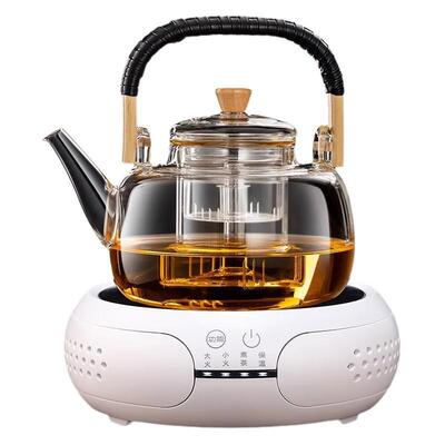 电陶炉煮茶器蒸煮一体提茶壶耐高烧温璃泡茶家提梁壶一用茶具水梁