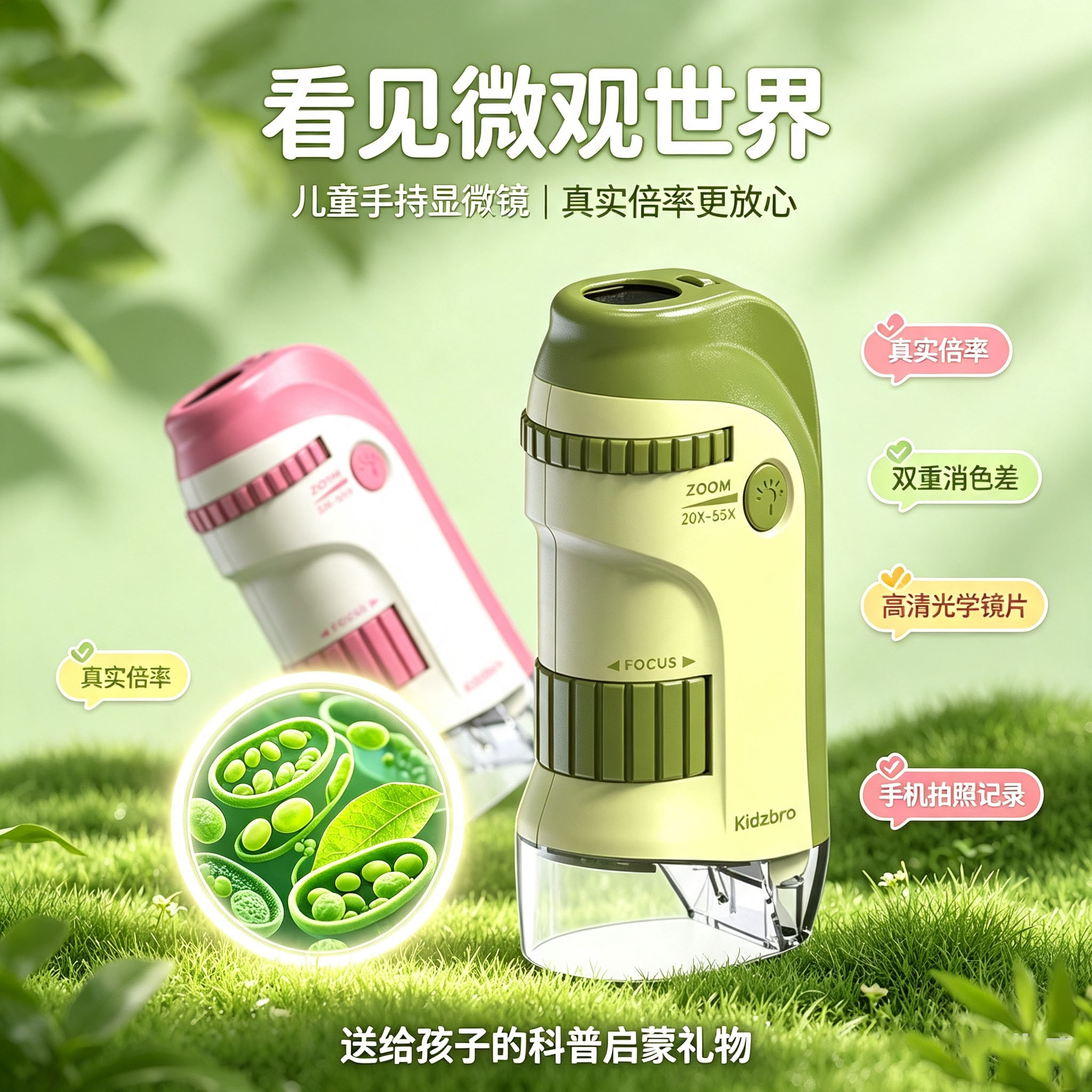儿童显微镜手持便携高清消色差