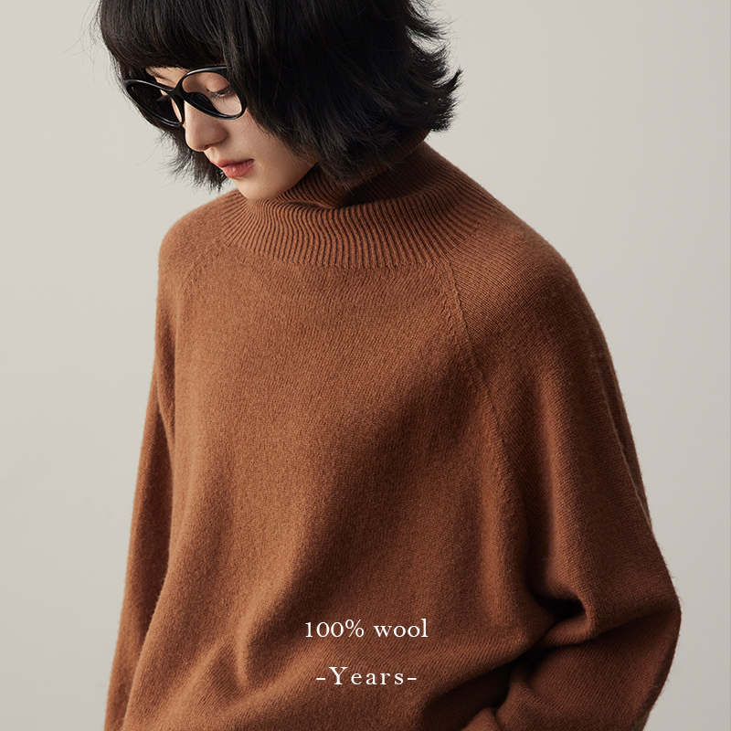 羊毛套头高领保暖加厚针织衫上衣