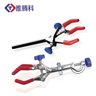 实验室三爪夹万用夹可调双调单调大号小号冷凝管恒压漏斗烧瓶口化验室用万能夹子十字夹铁架台滴定台固定夹