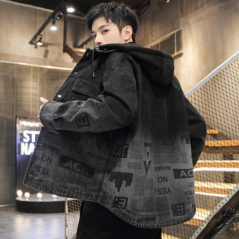 2023春秋牛仔外套男潮流宽松男士牛仔痞帅港风学生潮ins百搭上衣