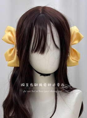 黑色立体蝴蝶结对夹淡雅粉绿蓝发夹头饰少女发卡表演亲子拍照发饰