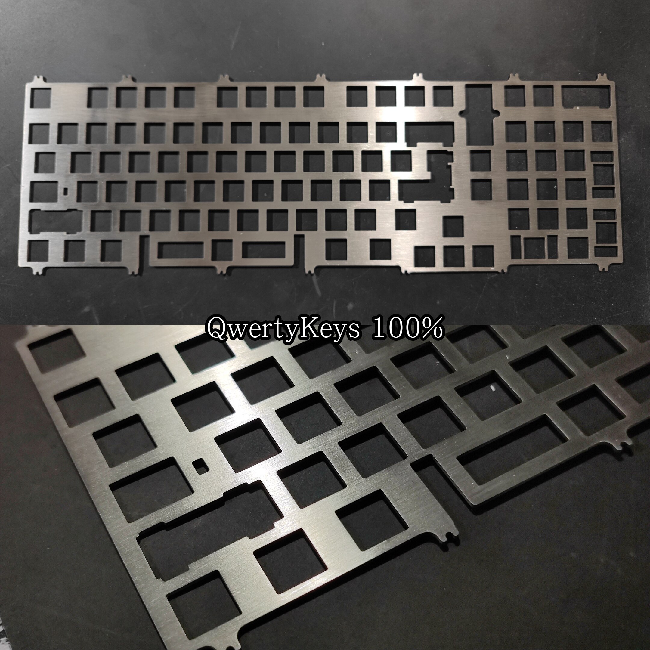 QWERTYKEYS 100% 기계식 키보드 포지셔닝 플레이트 맞춤형 키보드 키트 황동 강철 고정 알루미늄 고정