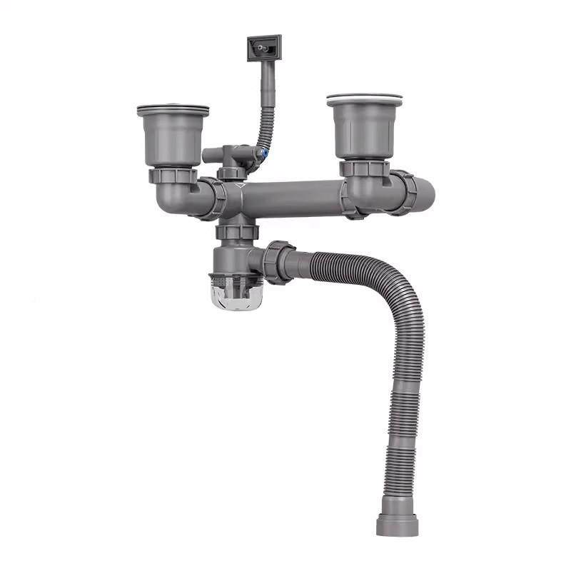 房洗菜套盆下水管配件水槽排槽水管道双下水器装洗碗池防臭厨通用,家装主材,下水器,淘宝优惠券,粉丝福利购,淘宝优惠卷