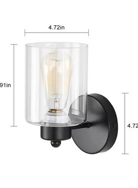 玻璃壁838灯美式工头业风是复古黑色过我道客厅床浴室灯具