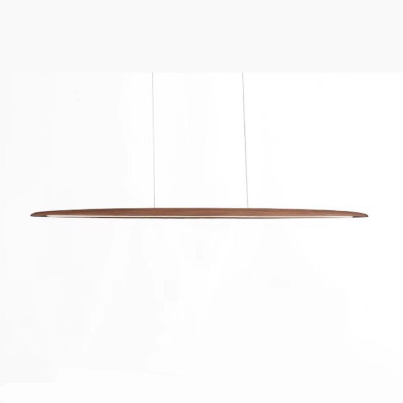 北欧餐厅吊灯长条前吧台极简一字设计师实木新中式餐桌吊灯具5118