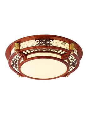 新中方式厅实木客灯吸现顶灯led大QKZ厅灯长形木艺仿古中国风灯具