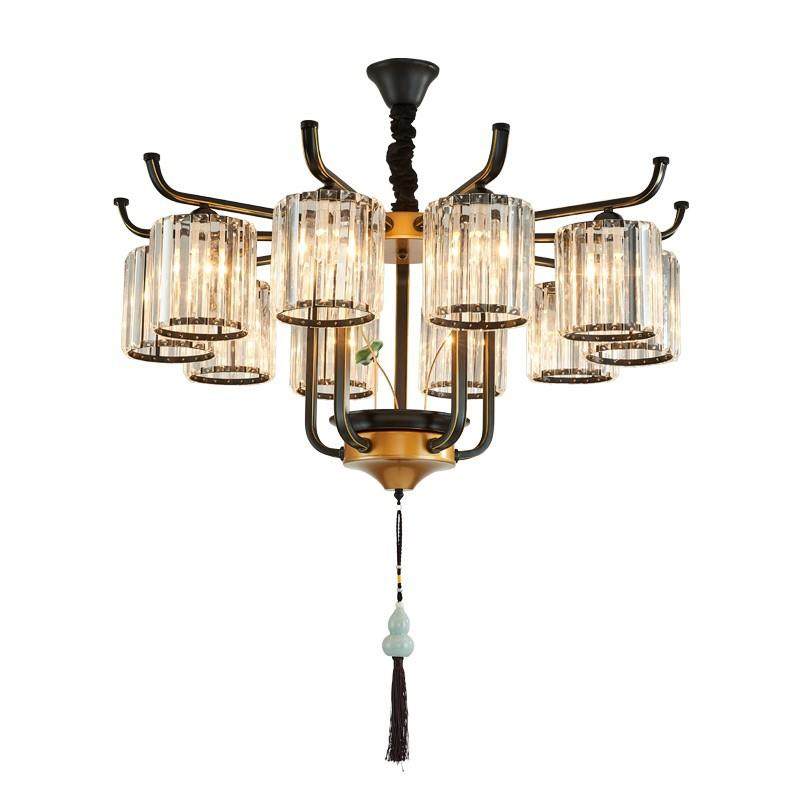 新中式水晶吊大气荷现客厅家用卧灯55903室代简约餐厅L花ED书房轻,家装灯饰光源,智能吊灯,淘宝优惠券,粉丝福利购,淘宝优惠卷