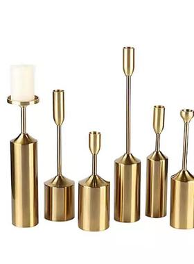 复古铜本庆色烛台式家晚居摆件浪漫ali-6635圣诞礼品烛光餐桌婚婚