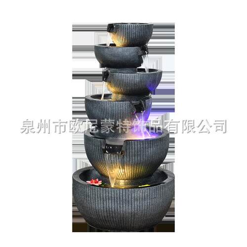 厂家直销专利创意客厅招财假山流水喷泉水幕墙风水池摆件家居饰品