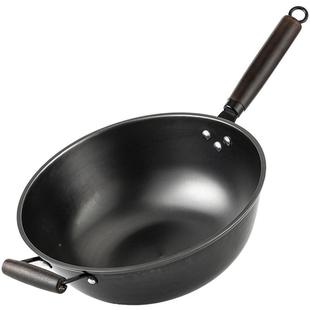 加深铁锅炒家菜锅用炒锅式不粘锅涂层老平底锅燃气无灶电磁炉专用