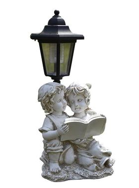 新款园林太阳能发光灯小狗脂摆件花园装饰品雕塑树脂工艺礼品