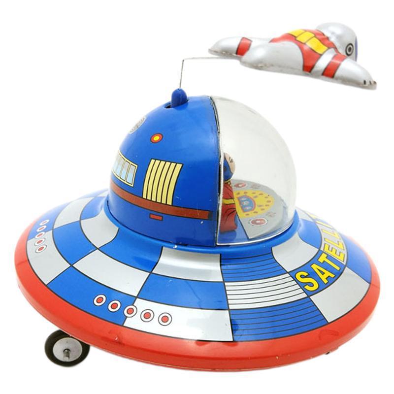 MS635太空飞碟7080怀旧主题餐厅咖啡店摆件创意礼品铁皮玩具