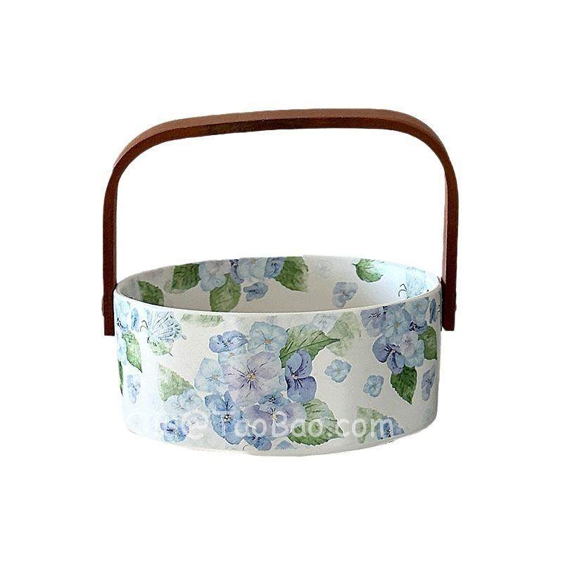 果anq复古S油画般无尽夏放果篮-零食摆干糖果盘陶瓷手提水果篮,餐饮具,果盆/果盘/果篮,淘宝优惠券,粉丝福利购,淘宝优惠卷