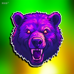 汽车反光车贴咆哮熊表情个性笔记电脑贴车身玻璃电车机箱装饰贴纸