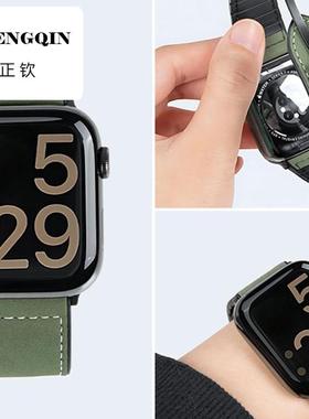 适用苹果手表iwatch表带真皮硅胶applewatchs10/9/8/7新款磁吸ult