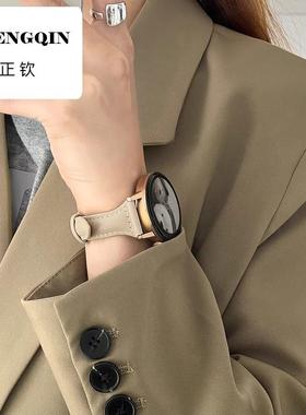 适用华为GT4手表GT5/pro小香风真皮表带watchgt5智能GT3新款GT2Pp