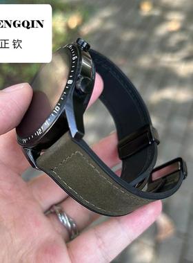 适用华为手表表带GT5疯马纹gt4真皮watch5硅胶3pro金属磁吸扣智能