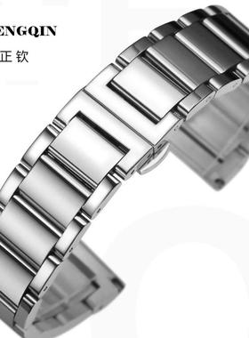 适用VETOO维途纯钢表带 代用各品牌钢带 蝴蝶扣 全钢手表带男20 2