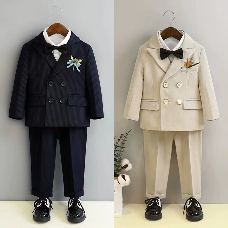 周岁礼服男宝2025秋冬儿童西装套装男童英伦风花童婚礼西服