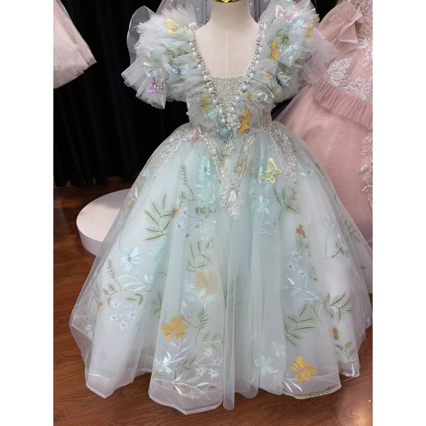 儿童礼服公主裙2025款女童礼服夏季生日走秀花童宴会洋气轻奢