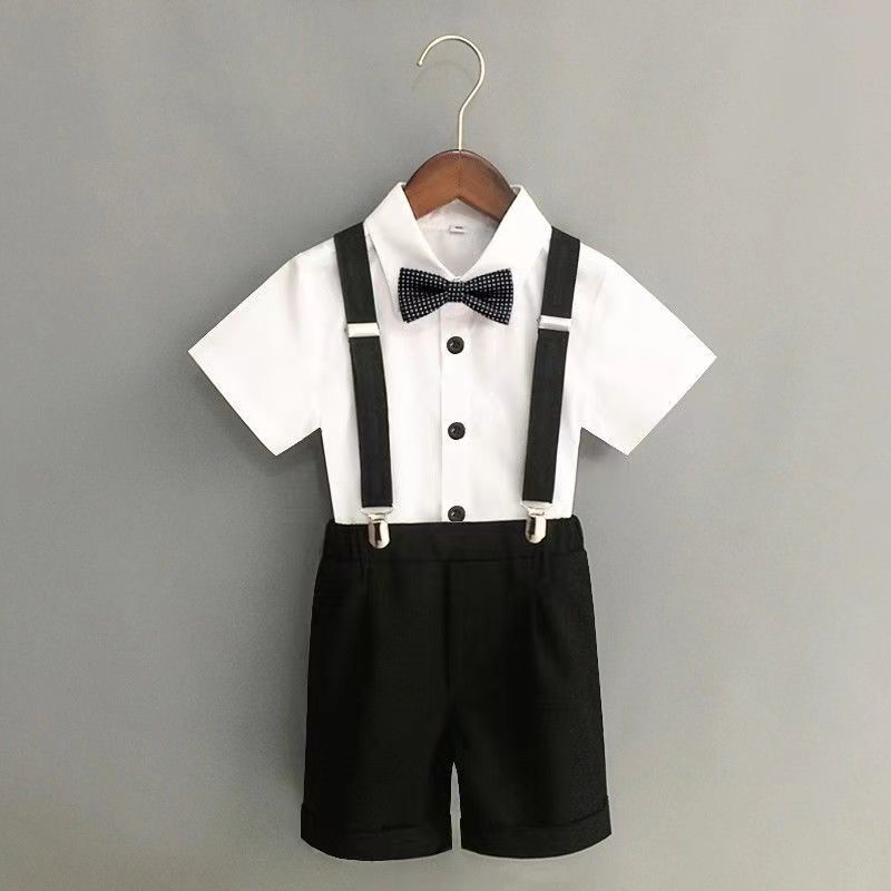 帅气男童礼服夏小主持人服装走秀钢琴演出服英伦西服儿童西装