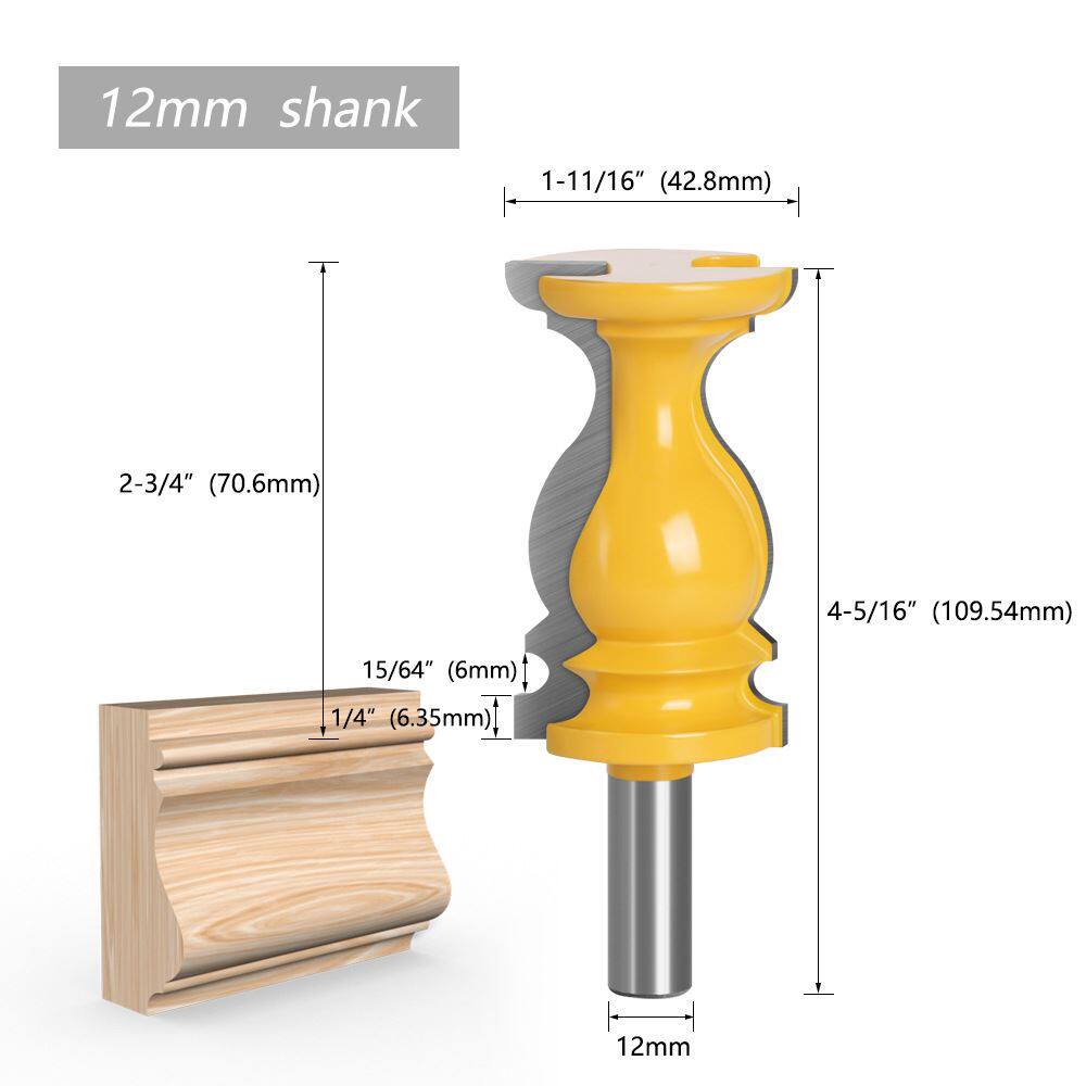 1/2柄s型扶手刀柜门花边线条刀木工铣刀雕刻机刀具12柄