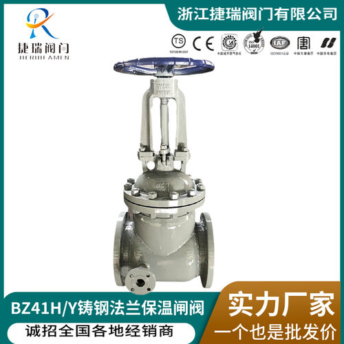 蒸汽夹套闸阀BZ41H/Y-16C/25国标铸钢手动法兰明杆导热油保温闸阀