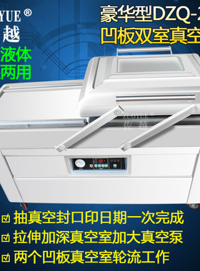 DZQ400-2S凹板双室真空机 液体真空封口机 双室食品真空包装机