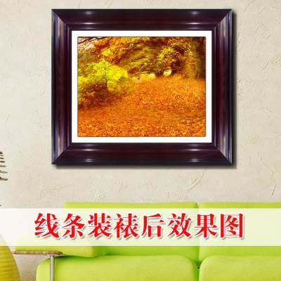 王斌相框中式实木国画相框外框 欧式装饰线条框条218 红 4.85cm