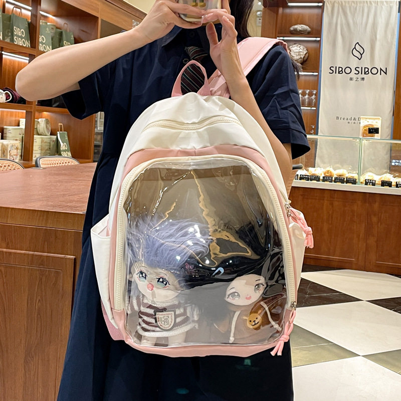 痛包双肩包日系ins透明pvc背包娃包女 可爱软妹大容量学生书包