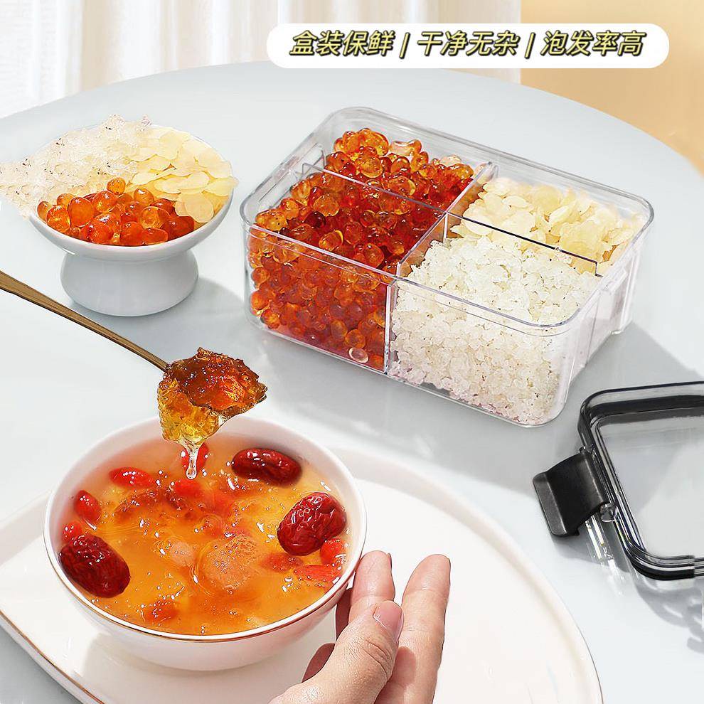 然封桃胶雪QIO燕原皂角米组合装密盒保鲜无杂质桃花泪胶蛋白养颜