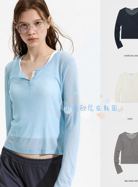 现货 lowclassic 2025新款 纯色简约时尚套头修身长袖T恤打底衫女