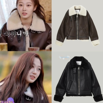 宽松复古皮毛一体皮衣